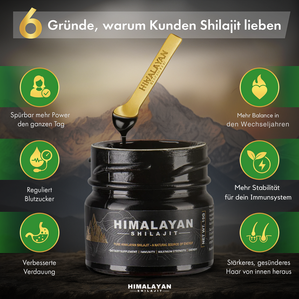 100% natürliches Himalayan Shilajit und gratis Löffel