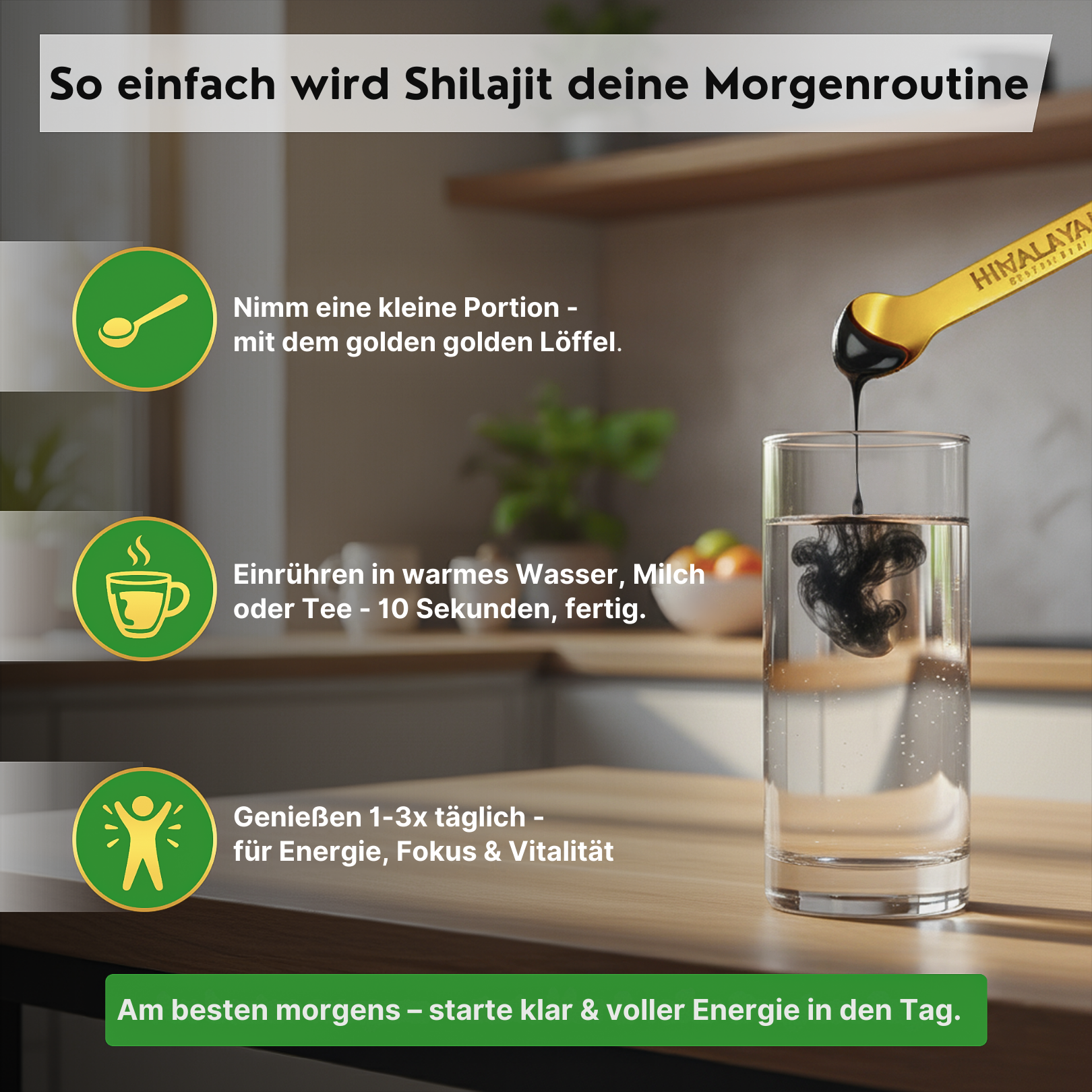 100% naturale Shilajit dell'Himalaya e cucchiaio gratuito