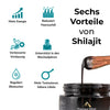 Natürliches Shilajit Harz aus dem Himalaya auf einem Holzlöffel